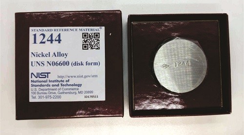 SRM 1244  鎳合金UNS N 06600(盤(pán)形)標(biāo)準(zhǔn)品
