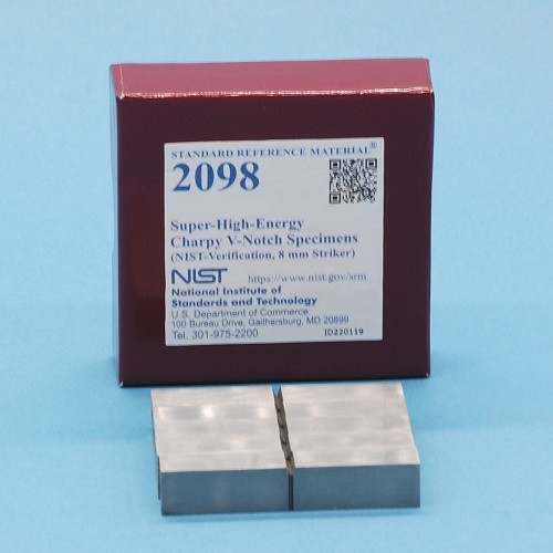 SRM 2098  超高能量Charpy V-缺口樣本(NIST-驗(yàn)證，8毫米射手)